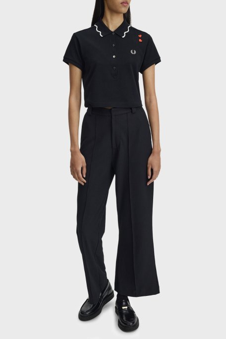 Fred Perry Pamuklu Regular Fit Logolu Düğmeli Bayan Polo SG2131 102 SİYAH - Fred Perry (1)