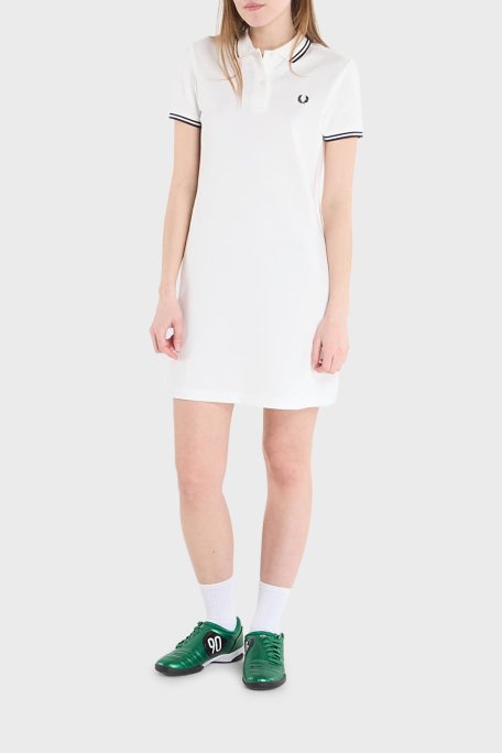 Fred Perry Pamuklu Regular Fit Logolu Düğmeli Polo Yaka Kadın Elbise D3600 17B BEYAZ - Fred Perry (1)