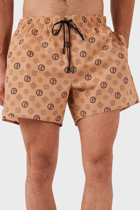 Giorgio Armani Logolu Belden Bağlamalı Cepli Erkek Mayo Short 200343 3F920 00771 SÜTLÜ KAHVE - Giorgio Armani