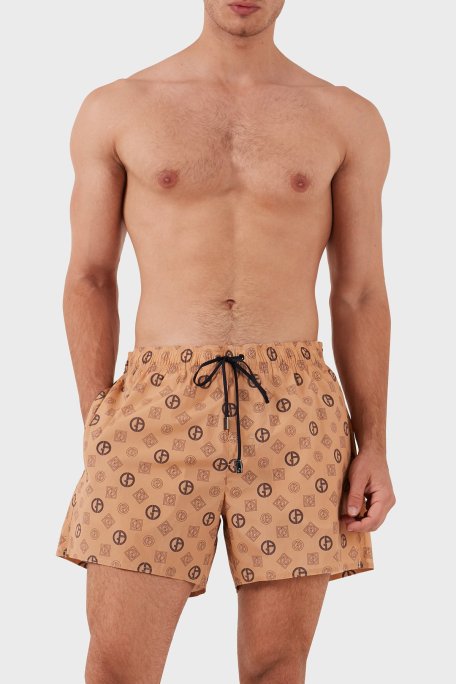 Giorgio Armani Logolu Belden Bağlamalı Cepli Erkek Mayo Short 200343 3F920 00771 SÜTLÜ KAHVE - Giorgio Armani (1)