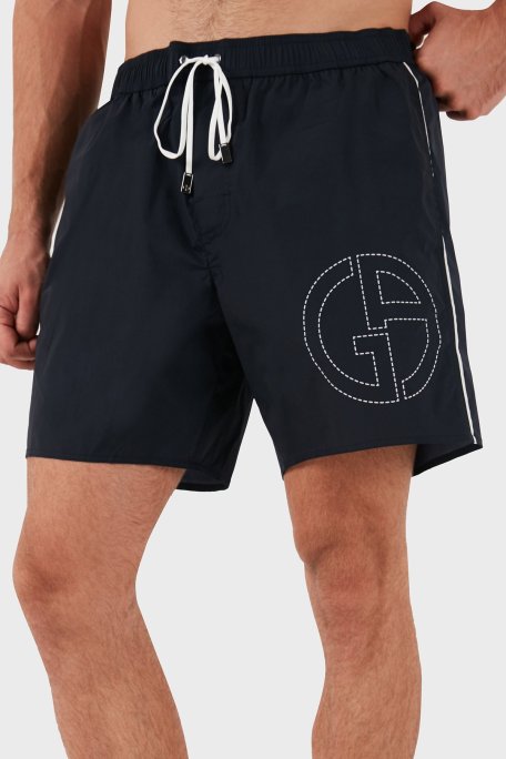 Giorgio Armani Logolu Regular Fit Cepli Erkek Mayo Short 200385 3F919 00136 LACİVERT - Giorgio Armani