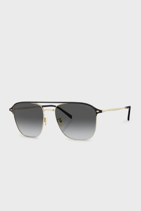 Giorgio Armani Polarize Oval Güneş Erkek Gözlük 0AR6154 3013T3 57 Soluk Altın-Gradyan Gri Polari - Giorgio Armani