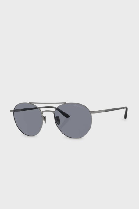 Giorgio Armani Yuvarlak Güneş Erkek Gözlük 0AR6156 337819 54 Mat Koyu Kurşuni-Mavi - Giorgio Armani