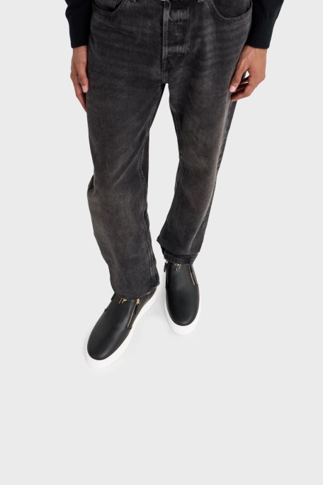 Giuseppe Zanotti Deri Fermuar Detaylı Sneaker Erkek Ayakkabı RM60020-002 SİYAH - Giuseppe Zanotti (1)