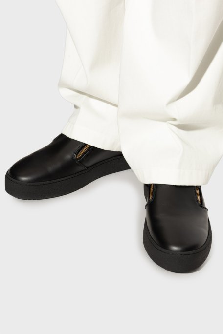 Giuseppe Zanotti Deri Logolu Kalın Tabanlı Sneaker Erkek Ayakkabı RU50007-001 SİYAH - Giuseppe Zanotti (1)