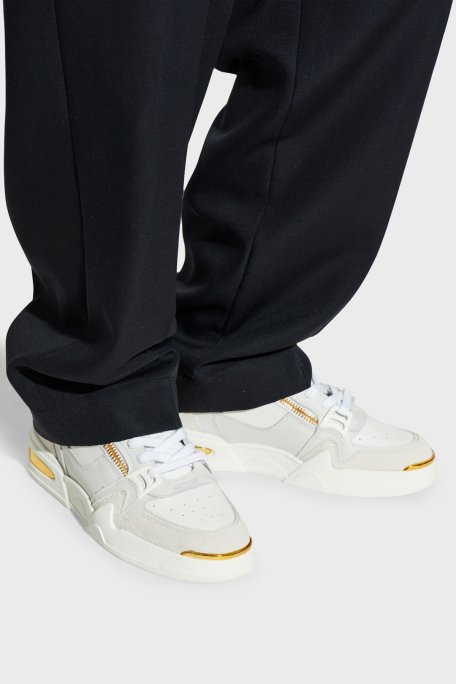 Giuseppe Zanotti Fermuar Detaylı Deri Sneaker Erkek Ayakkabı RU50015-002 BEYAZ-GRİ - Giuseppe Zanotti (1)