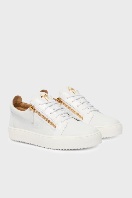 Giuseppe Zanotti Hakiki Deri Sneaker Erkek Ayakkabı RU50000-004 BEYAZ-GRİ - Giuseppe Zanotti (1)