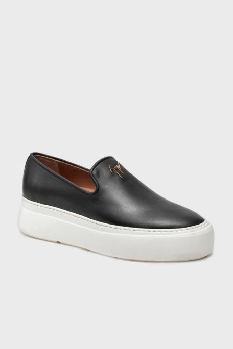 Giuseppe Zanotti Logolu Hakiki Deri Kalın Tabanlı Loafer Erkek Ayakkabı EU40011-013 SİYAH - Giuseppe Zanotti (1)