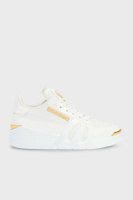 Giuseppe Zanotti Logolu Hakiki Deri Sneaker Erkek Ayakkabı RM40002-001 BEYAZ - Giuseppe Zanotti