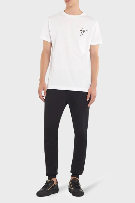 Giuseppe Zanotti Logolu Pamuklu Regular Fit Bisiklet Yaka Erkek T Shirt IRU0007-002 BEYAZ - Giuseppe Zanotti (1)