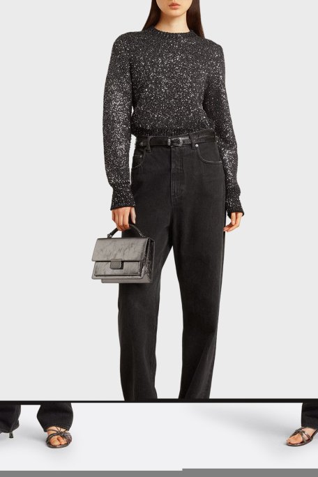 Golden Goose % 100 Pamuk Relaxed Fit Yüksek Bel Jeans Kadın Kot Pantolon GWP00844.P000625.90100 Siyah - Golden Goose (1)