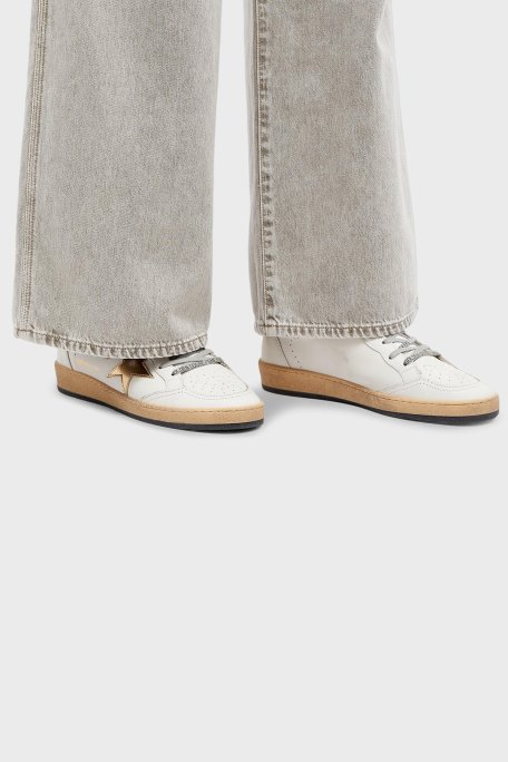 Golden Goose Eskitme Detaylı Deri Logolu Sneaker Bayan Ayakkabı GWF00117.F000783.80608 BEYAZ - Golden Goose (1)