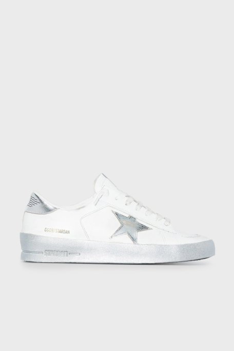 Golden Goose Logolu Hakiki Deri Bayan Ayakkabı GWF00128.F002187.80185 BEYAZ - Golden Goose