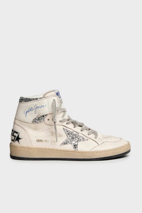 Golden Goose Logolu Hakiki Deri Sim Detaylı Bilekli Sneaker Bayan Ayakkabı GWF00230.F002192.80185 BEYAZ - Golden Goose