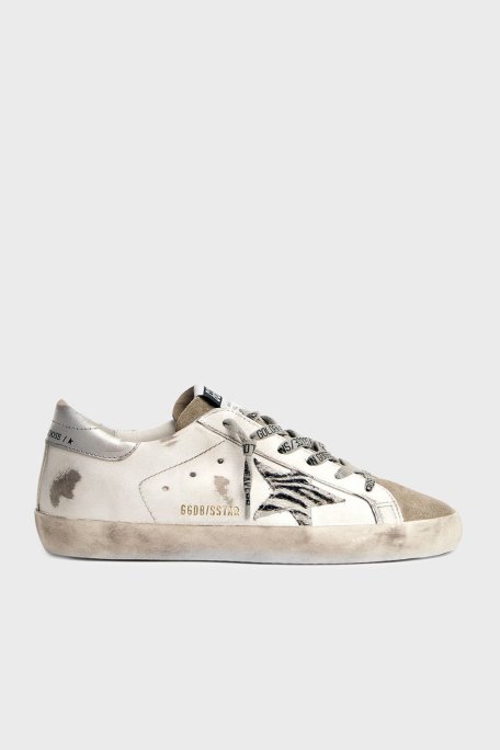 Golden Goose Logolu Hakiki Deri ve Süet Detaylı Sneaker Bayan Ayakkabı GWF00101.F002692.81571 BEYAZ - Golden Goose