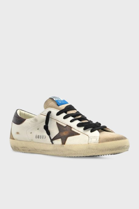 Golden Goose Logolu Hakiki Deri Vintage Sneaker Erkek Ayakkabı GMF00102.F007553.10550 KREM - Golden Goose (1)