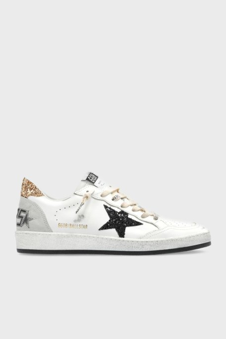 Golden Goose Logolu Parlak Taşlı Hakiki Deri Sneaker Bayan Ayakkabı GWF00117.F006118.10750 BEYAZ - Golden Goose