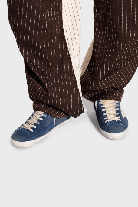 Golden Goose Logolu Süet Sneaker Erkek Ayakkabı GMF00101.F007531.50937 MAVİ - Golden Goose (1)