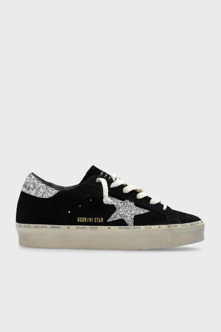 Golden Goose Simli Hakiki Deri Kalın Tabanlı Sneaker Bayan Ayakkabı GWF00118.F006389.90179 SİYAH - Golden Goose