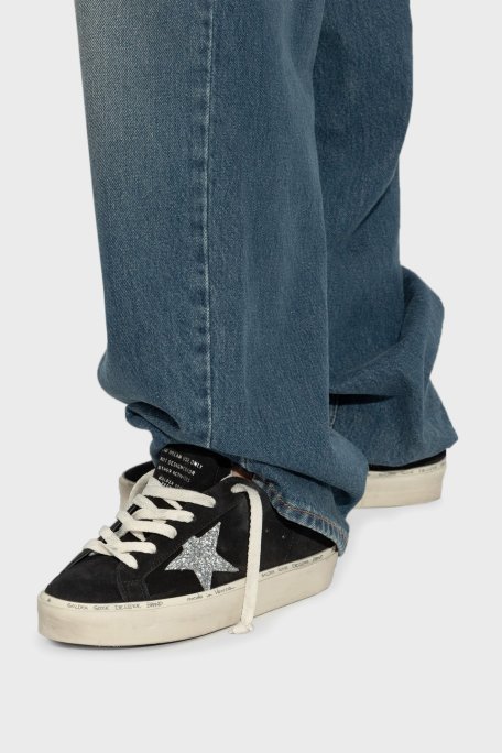 Golden Goose Simli Hakiki Deri Kalın Tabanlı Sneaker Bayan Ayakkabı GWF00118.F006389.90179 SİYAH - Golden Goose (1)