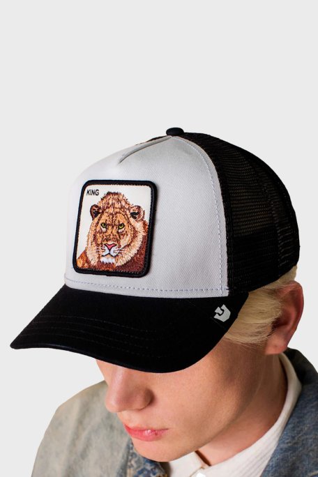 Goorin Bros King Trucker Pamuk Karışımlı File Detaylı Unisex Şapka 1012459 SİYAH BEYAZ - Goorin Bros (1)