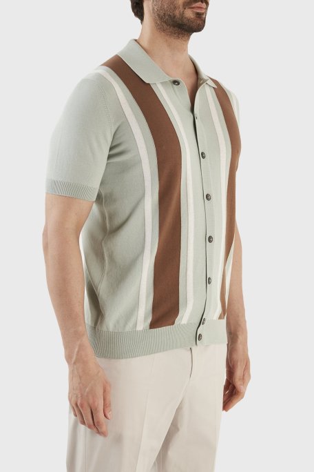 Gran Sasso % 100 Pamuk Regular Fit Kısa Kollu Triko Erkek Gömlek 59135 20646 412 MİNT - Gran Sasso (1)