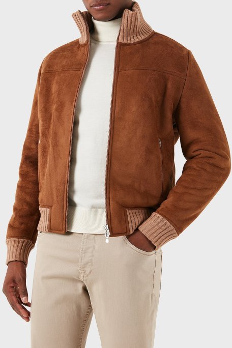 Gran Sasso % 100 Yün Regular Fit Dik Yaka Erkek Ceket 78148 58000 190 TABA - Gran Sasso