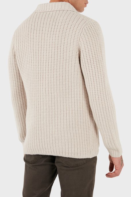 Gran Sasso % 100 Yün Regular Fit Düğmeli Örme Erkek Ceket 10166 25073 054 BEJ - Gran Sasso (1)