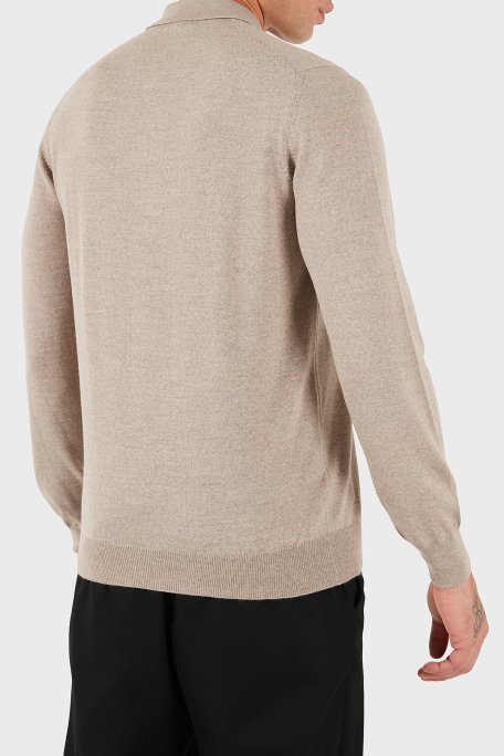 Gran Sasso % 100 Yün Regular Fit Yarım Fermuarlı Erkek Polo Yaka Kazak 55125 14290 018 SÜTLÜ KAHVE - Gran Sasso (1)