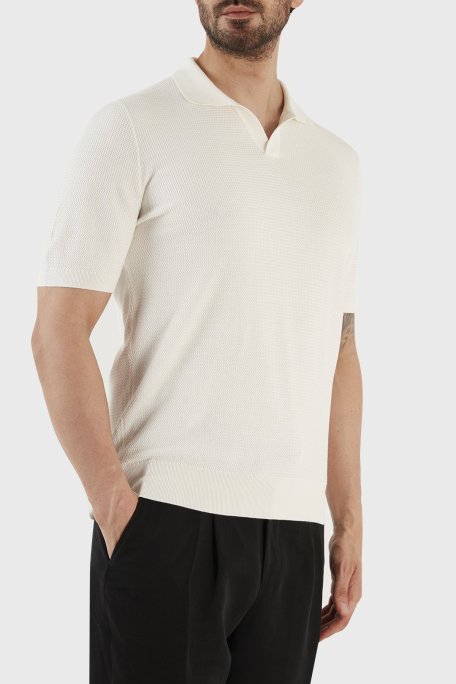 Gran Sasso İpek ve Pamuk Karışımlı Regular Fit Erkek Polo T Shirt 43171 16221 002 BEYAZ - Gran Sasso (1)