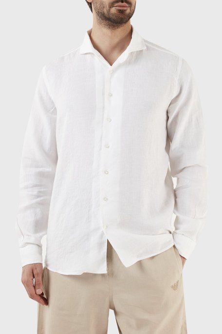 Gran Sasso Regular Fit % 100 Keten Erkek Gömlek 61183 50002 001 BEYAZ - Gran Sasso (1)