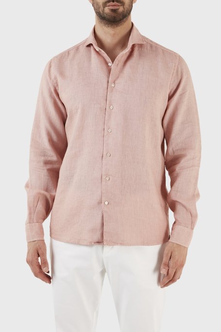 Gran Sasso Regular Fit % 100 Keten Erkek Gömlek 61183 50002 209 PUDRA - Gran Sasso