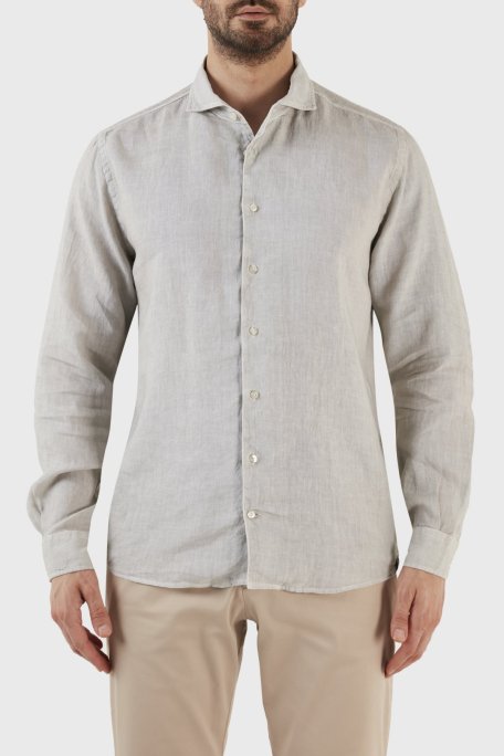 Gran Sasso Regular Fit % 100 Keten Erkek Gömlek 61183 50002 618 GRİ - Gran Sasso