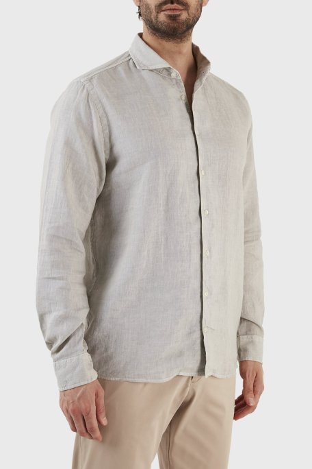 Gran Sasso Regular Fit % 100 Keten Erkek Gömlek 61183 50002 618 GRİ - Gran Sasso (1)