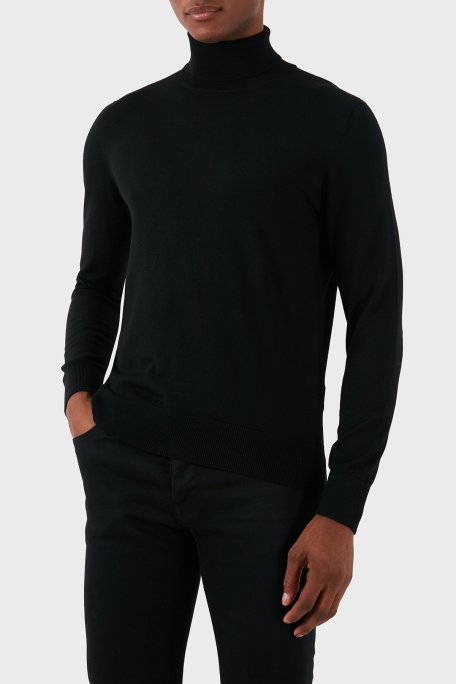 Gran Sasso Yün Karışımlı Slim Fit Balıkçı Yaka Erkek Kazak 54131 14190 099 SİYAH - Gran Sasso