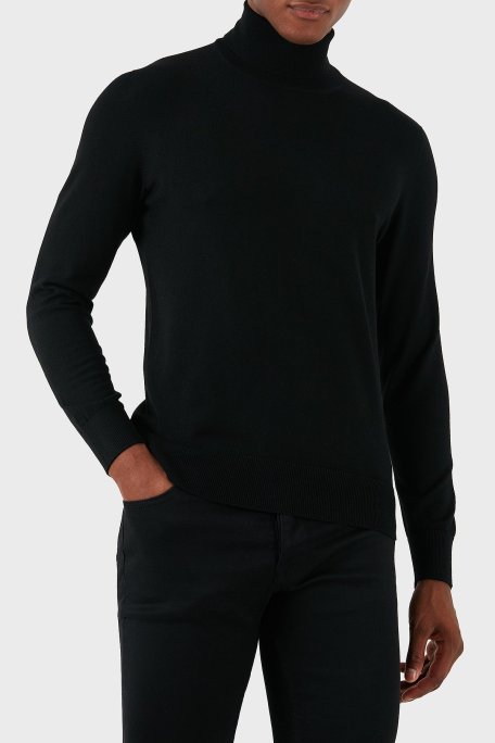 Gran Sasso Yün Karışımlı Slim Fit Balıkçı Yaka Erkek Kazak 54131 14190 099 SİYAH - Gran Sasso (1)