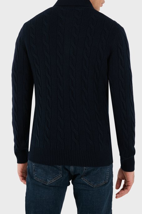 Gran Sasso Yün ve Kaşmir Karışımlı Regular Fit Erkek Polo Yaka Kazak 23172 19651 598 LACİVERT - Gran Sasso (1)