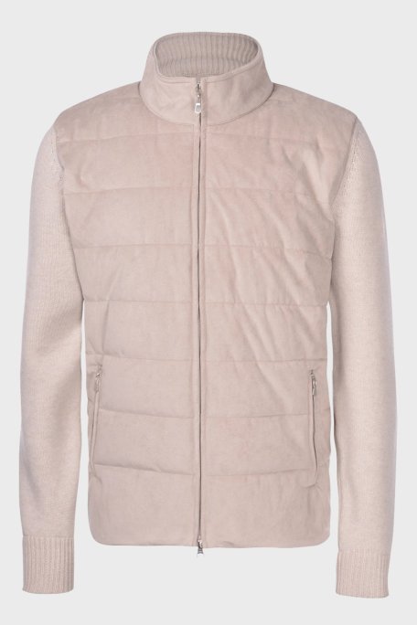 Gran Sasso Yünlü Dik Yaka Süet Görünümlü Triko Erkek Mont 13130 25032 054 TAŞ - Gran Sasso