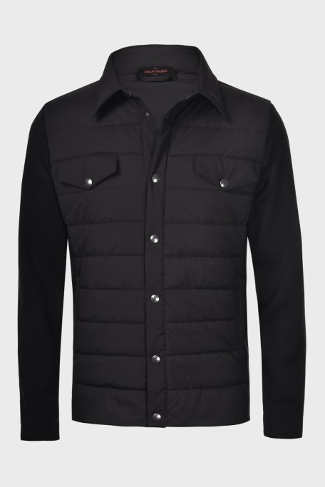 Gran Sasso Yünlü Erkek Gömlek Ceket 57129 69315 099 SİYAH - Gran Sasso