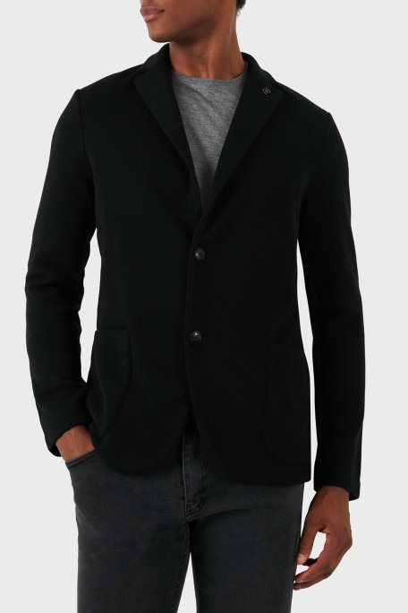 Gran Sasso Yünlü İç Katmanlı Dik Yaka Blazer Erkek Ceket 57199 24616 099 SİYAH - Gran Sasso