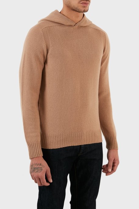 Gran Sasso Yünlü Yumuşak Dokulu Kapüşonlu Erkek Kazak 24122 25024 116 KAHVE - Gran Sasso (1)