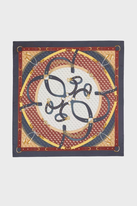 Guess 120 x 120 cm Desenli AW5343POL03 Bayan Şal AW5343 POL03 BLU LACİVERT - Guess