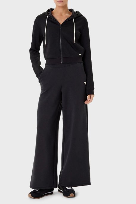 Guess 3D Peony Jakarlı Regular Fit Kapüşonlu Crop V5YQ06KBSL2 Bayan Sweat V5YQ06 KBSL2 FJ8A SİYAH - Guess (1)