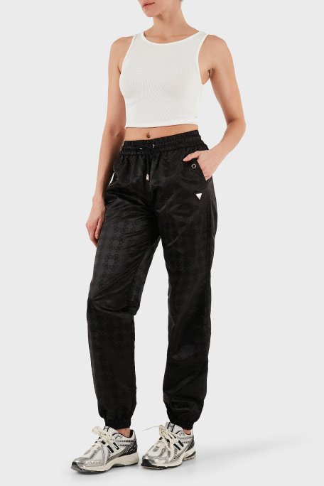 Guess 4G Aop Jakarlı Regular Fit Normal Bel Jogger V5YB14WHFU0 Bayan Pantolon V5YB14 WHFU0 FJ4Q SİYAH - Guess (1)