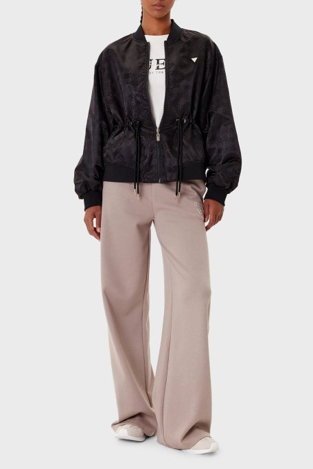 Guess 4G Aop Regular Fit Kolej Yaka Tamamı 4G Logolu Bomber V5YL11WHFU0 Bayan Ceket V5YL11 WHFU0 FJ4Q SİYAH - Guess (1)