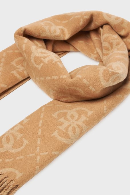 Guess 4G Logolu 80 x 180 cm Saçaklı W5BZ33Z4210 Bayan Şal W5BZ33 Z4210 P1WE CAMEL - Guess (1)