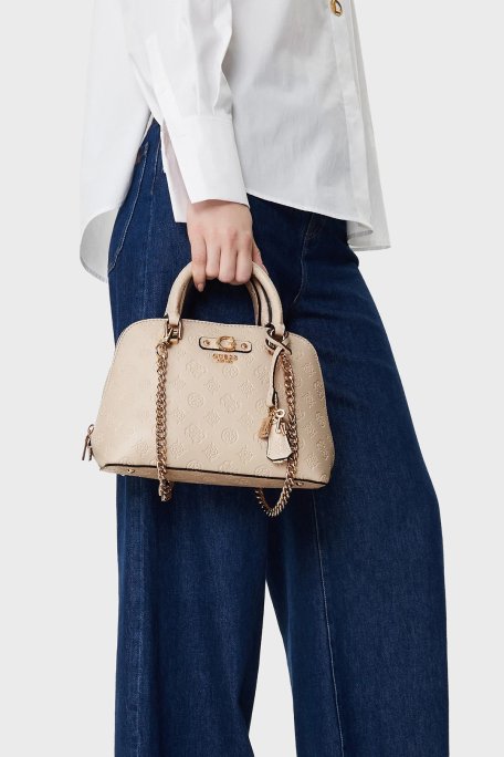 Guess 4G Logolu Çıkarılabilir Zincir Askılı HWPD7602050 Bayan Çanta HWPD76 02050 LUG BEJ - Guess (1)