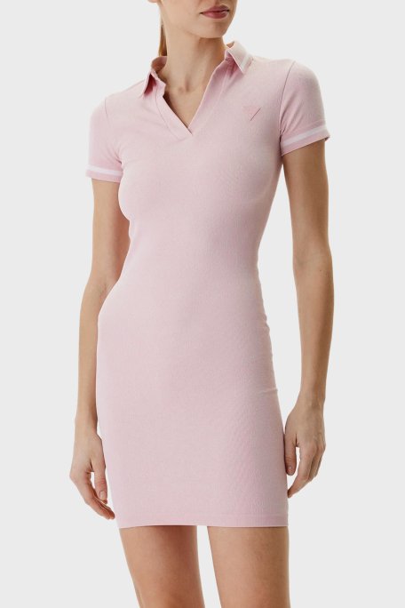 Guess 4G Logolu Slim Fit Polo Yaka Mini V6RK02Z4692 Bayan Elbise V6RK02 Z4692 F6ZY PEMBE - Guess