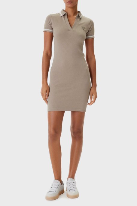 Guess 4G Logolu Slim Fit Polo Yaka Mini V6RK02Z4692 Bayan Elbise V6RK02 Z4692 FNL8 BEJ - Guess (1)
