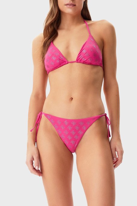 Guess 4G Rhinestone Taşlı Logolu Bağlamalı E5GO11MC040 Bayan Bikini Altı E5GO11 MC040 G4D6 FUŞYA - Guess (1)
